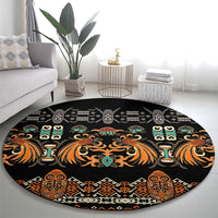 Black Batik Papua-inspired Pattern Round Carpet LT9 - Polynesian Pride
