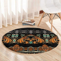 Black Batik Papua-inspired Pattern Round Carpet LT9 - Polynesian Pride