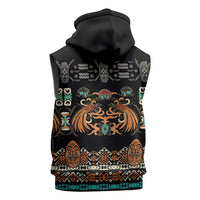 Black Batik Papua-inspired Pattern Sleeveless Zip Hoodie LT9 - Polynesian Pride