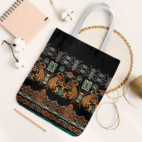Black Batik Papua-inspired Pattern Tote Bag LT9 White Strap One Size Black - Polynesian Pride