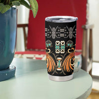 Black Batik Papua-inspired Pattern Tumbler Cup LT9 - Polynesian Pride