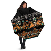 Black Batik Papua-inspired Pattern Umbrella LT9 - Polynesian Pride