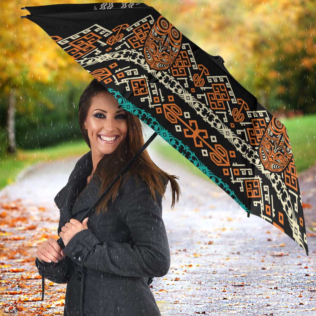 Black Batik Papua-inspired Pattern Umbrella LT9 - Polynesian Pride