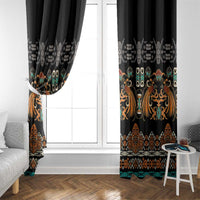 Black Batik Papua-inspired Pattern Window Curtain LT9 - Polynesian Pride