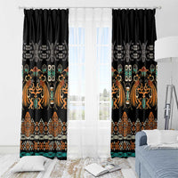 Black Batik Papua-inspired Pattern Window Curtain LT9 - Polynesian Pride