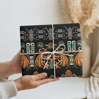 Black Batik Papua-inspired Pattern Wrapping Paper LT9 - Polynesian Pride
