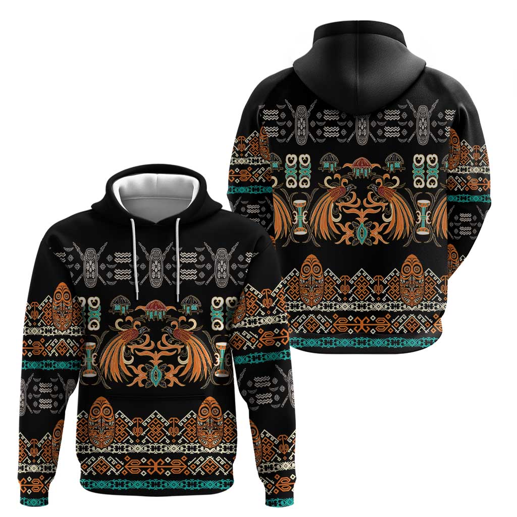 Black Batik Papua-inspired Pattern Zip Hoodie LT9 - Polynesian Pride