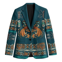 Dark Cyan Blue Batik Papua-inspired Pattern Blazer LT9 Unisex Blue - Polynesian Pride
