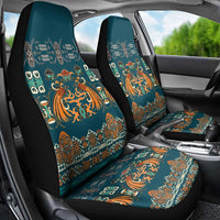 Dark Cyan Blue Batik Papua-inspired Pattern Car Seat Cover LT9 - Polynesian Pride