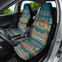 Dark Cyan Blue Batik Papua-inspired Pattern Car Seat Cover LT9 - Polynesian Pride