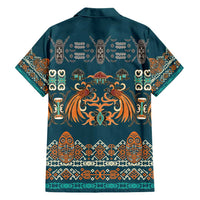 Dark Cyan Blue Batik Papua-inspired Pattern Hawaiian Shirt LT9 - Polynesian Pride