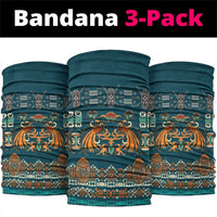 Dark Cyan Blue Batik Papua-inspired Pattern Neck Gaiter LT9 package One Size: 25*50cm Blue - Polynesian Pride