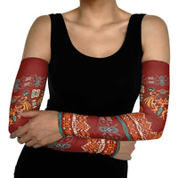 Oxblood Batik Papua-inspired Pattern Arm Sleeves LT9 - Polynesian Pride