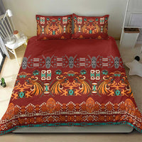 Oxblood Batik Papua-inspired Pattern Bedding Set LT9 - Polynesian Pride
