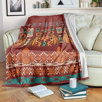 Oxblood Batik Papua-inspired Pattern Blanket LT9 Red - Polynesian Pride