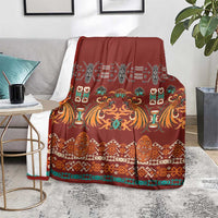 Oxblood Batik Papua-inspired Pattern Blanket LT9 - Polynesian Pride