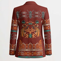 Oxblood Batik Papua-inspired Pattern Blazer LT9 - Polynesian Pride