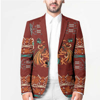 Oxblood Batik Papua-inspired Pattern Blazer LT9 - Polynesian Pride