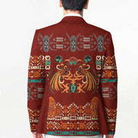 Oxblood Batik Papua-inspired Pattern Blazer LT9 - Polynesian Pride