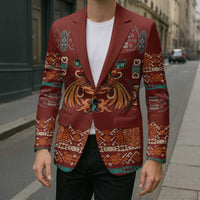 Oxblood Batik Papua-inspired Pattern Blazer LT9 - Polynesian Pride