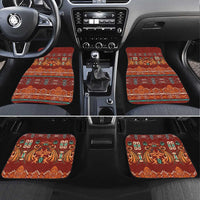 Oxblood Batik Papua-inspired Pattern Car Mats LT9 Set 4pcs Red - Polynesian Pride