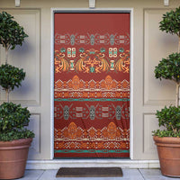 Oxblood Batik Papua-inspired Pattern Door Cover LT9 Red - Polynesian Pride