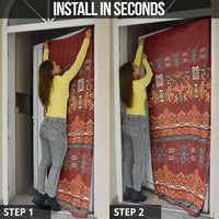 Oxblood Batik Papua-inspired Pattern Door Cover LT9 - Polynesian Pride