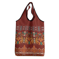 Oxblood Batik Papua-inspired Pattern Grocery Bag LT9 - Polynesian Pride