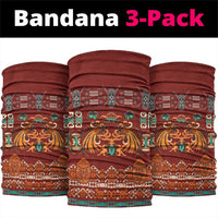 Oxblood Batik Papua-inspired Pattern Neck Gaiter LT9 package One Size: 25*50cm Red - Polynesian Pride
