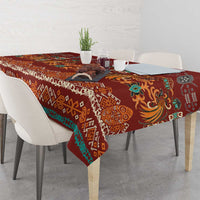 Oxblood Batik Papua-inspired Pattern Tablecloth LT9 - Polynesian Pride