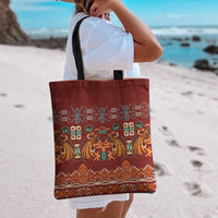 Oxblood Batik Papua-inspired Pattern Tote Bag LT9 - Polynesian Pride