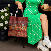 Oxblood Batik Papua-inspired Pattern Tote Bag LT9 - Polynesian Pride