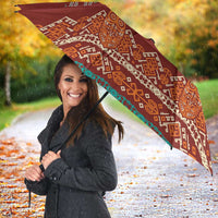 Oxblood Batik Papua-inspired Pattern Umbrella LT9 - Polynesian Pride