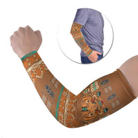 Terracotta Batik Papua-inspired Pattern Arm Sleeves LT9 Set of 2 Gold - Polynesian Pride