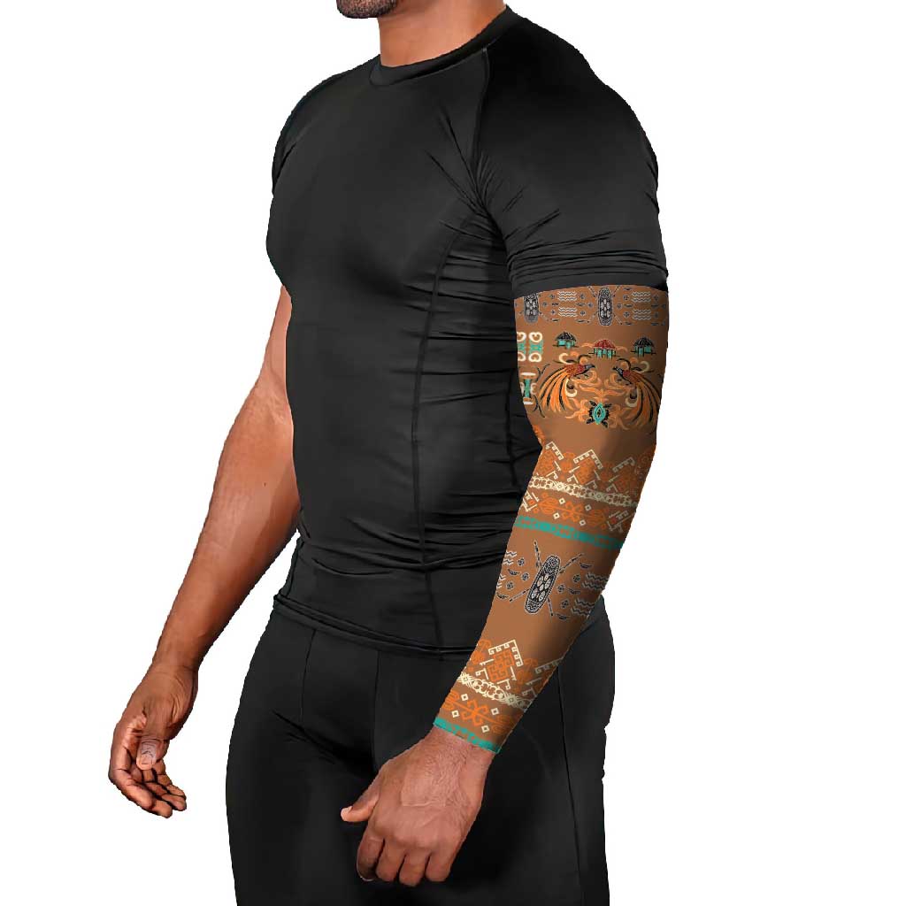 Terracotta Batik Papua-inspired Pattern Arm Sleeves LT9 - Polynesian Pride
