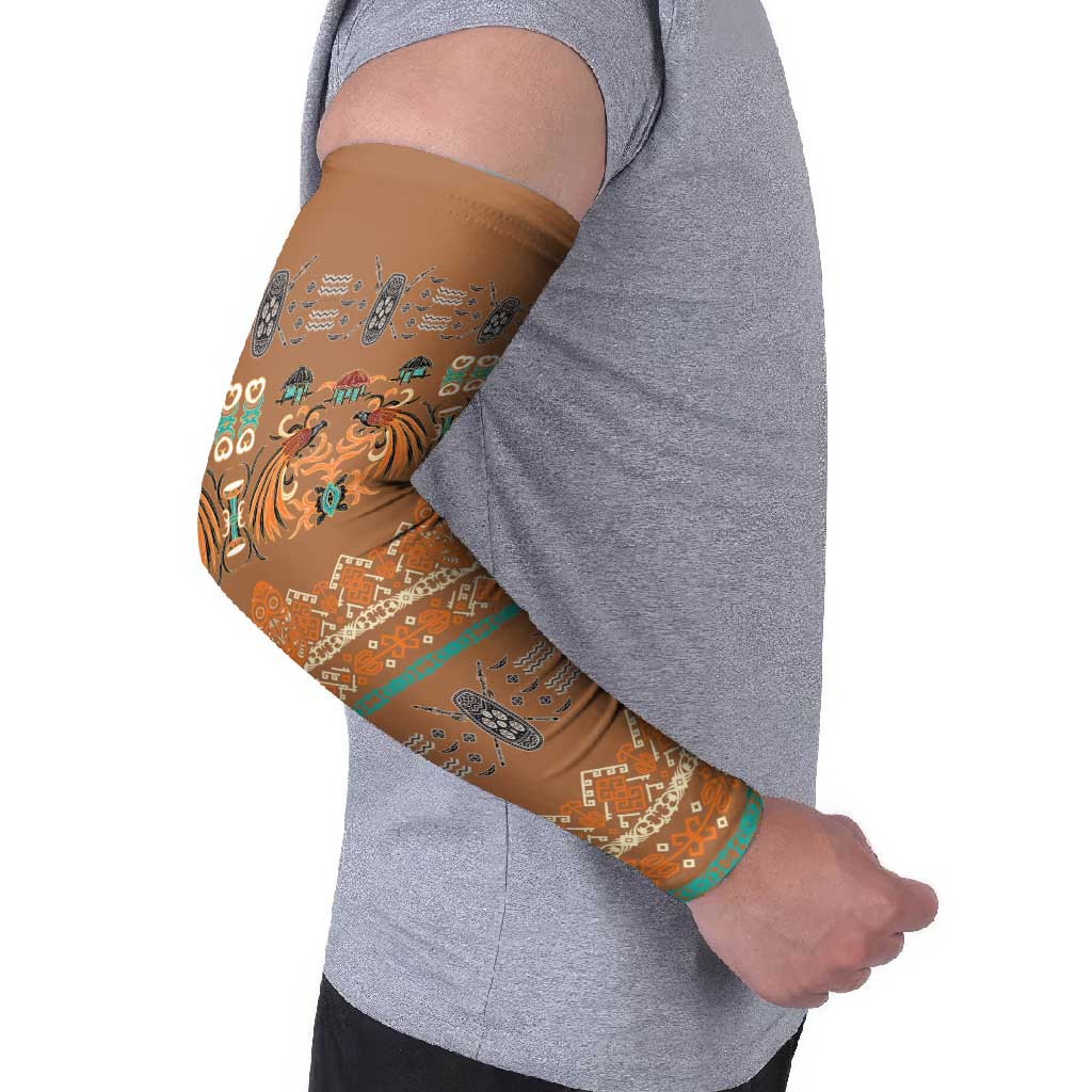Terracotta Batik Papua-inspired Pattern Arm Sleeves LT9 - Polynesian Pride
