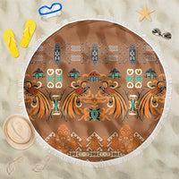 Terracotta Batik Papua-inspired Pattern Beach Blanket LT9 One Size 150cm Gold - Polynesian Pride