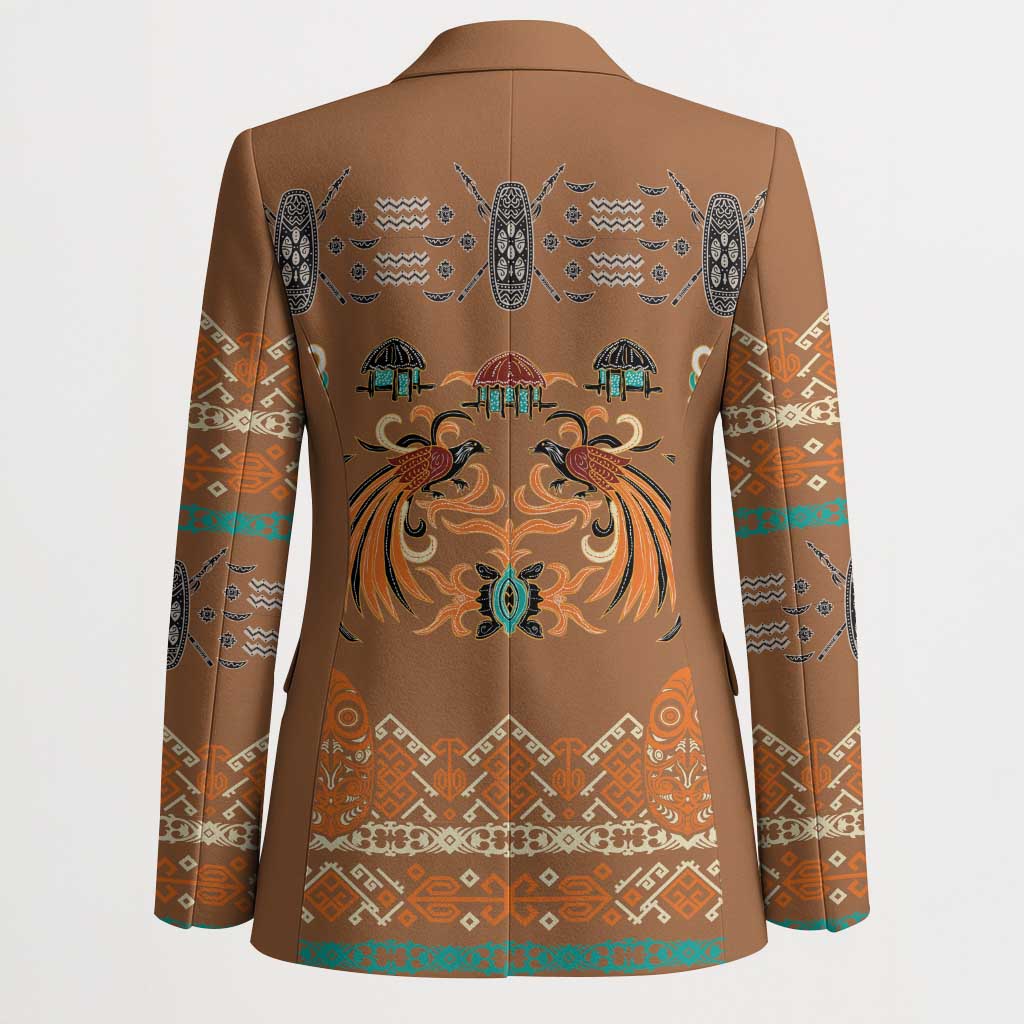 Terracotta Batik Papua-inspired Pattern Blazer LT9 - Polynesian Pride