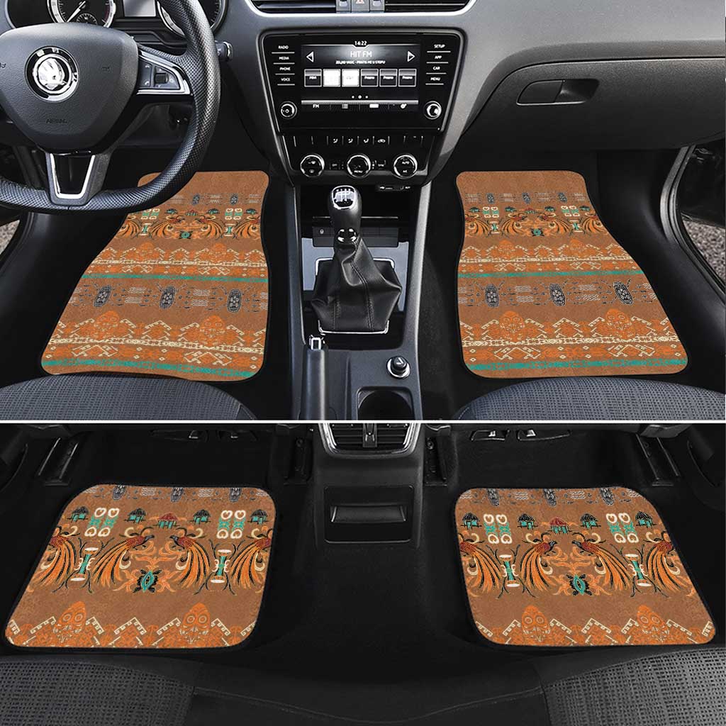 Terracotta Batik Papua-inspired Pattern Car Mats LT9 Set 4pcs Gold - Polynesian Pride