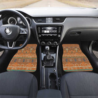 Terracotta Batik Papua-inspired Pattern Car Mats LT9 Set 2pcs - Front Gold - Polynesian Pride