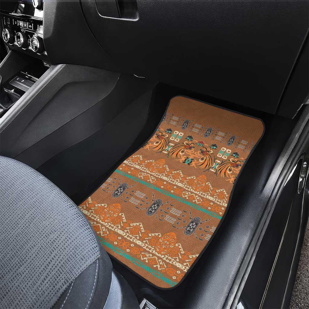 Terracotta Batik Papua-inspired Pattern Car Mats LT9 - Polynesian Pride