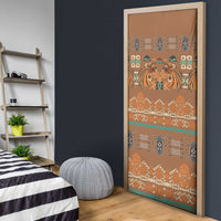 Terracotta Batik Papua-inspired Pattern Door Cover LT9 - Polynesian Pride