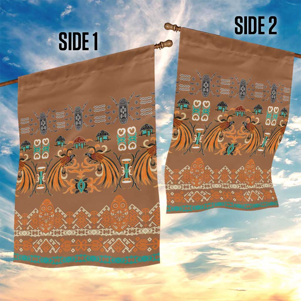 Terracotta Batik Papua-inspired Pattern Garden Flag LT9 - Polynesian Pride