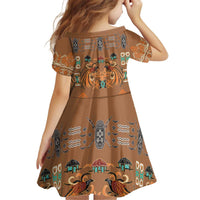 Terracotta Batik Papua-inspired Pattern Kid Short Sleeve Dress LT9 - Polynesian Pride