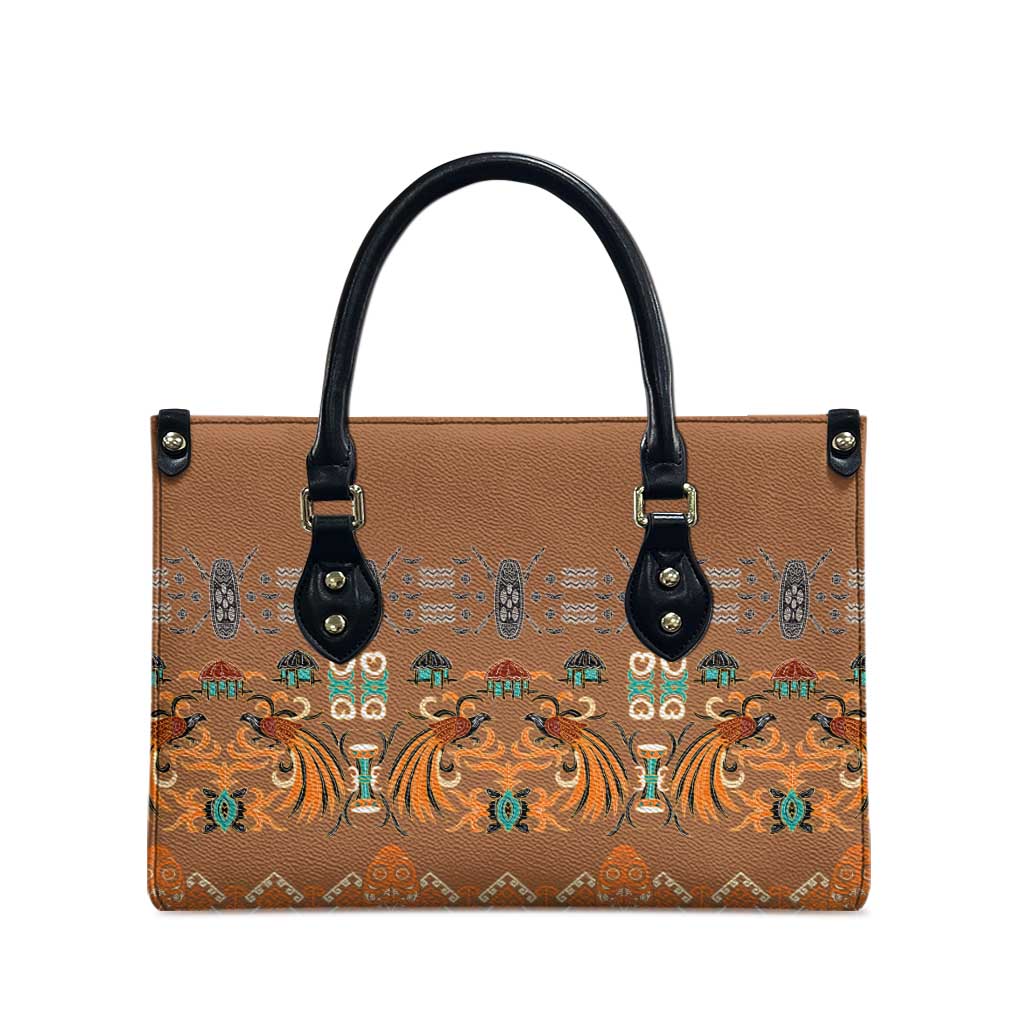 Terracotta Batik Papua-inspired Pattern Leather Bag LT9 - Polynesian Pride