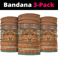 Terracotta Batik Papua-inspired Pattern Neck Gaiter LT9 package One Size: 25*50cm Gold - Polynesian Pride