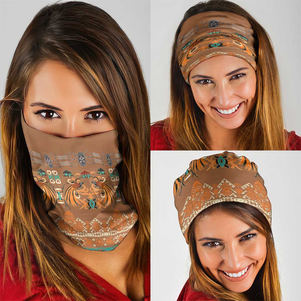 Terracotta Batik Papua-inspired Pattern Neck Gaiter LT9 - Polynesian Pride