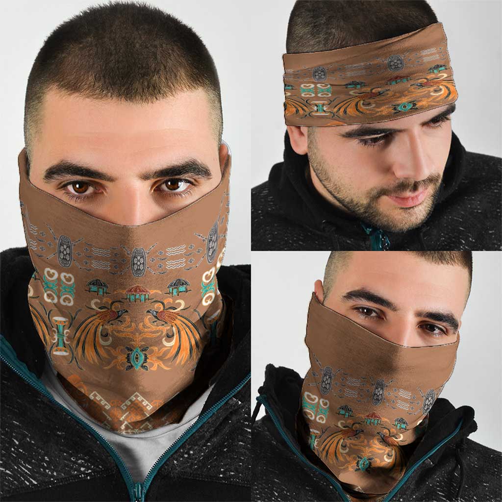 Terracotta Batik Papua-inspired Pattern Neck Gaiter LT9 - Polynesian Pride