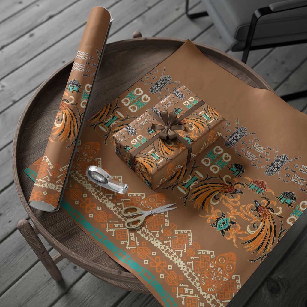 Terracotta Batik Papua-inspired Pattern Wrapping Paper LT9 - Polynesian Pride