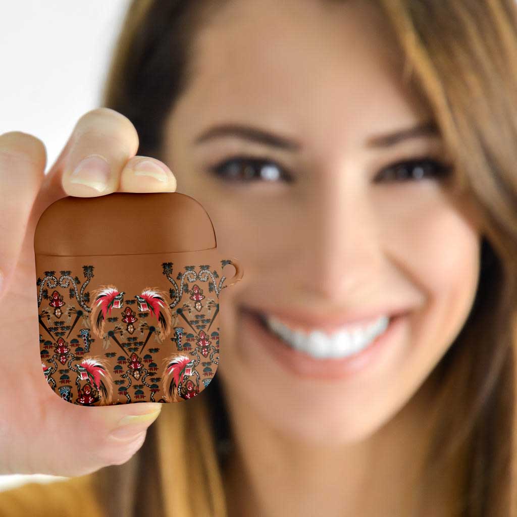 Terracotta Bird of Batik Papua AirPods Case Exotic Natural Wealth of Papua LT9 Gold - Polynesian Pride